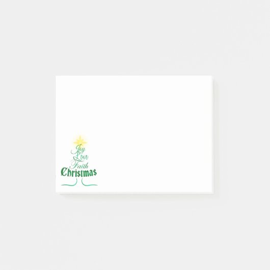 Kerstboomvakantie kalligrafie post-it® notes (Voorkant)