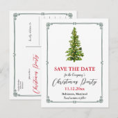 kerstboomvakantie met behoud van de datum aankondigingskaart (Voorkant / Achterkant)