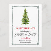 kerstboomvakantie met behoud van de datum aankondigingskaart (Voorkant)