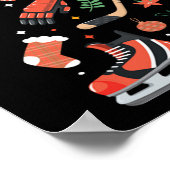 kerstboomvakantie met sport Lover Cadeau Poster (Hoek)