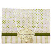 kerstboomvakantie met stripes Polka Dots Groot Cadeauzakje (Achterkant)