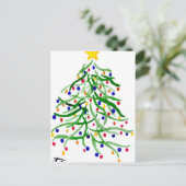 kerstboomvakantie met Waterverf Feestdagenkaart (Staand voorkant)