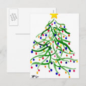 kerstboomvakantie met Waterverf Feestdagenkaart (Voorkant / Achterkant)