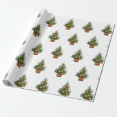 Kerstboomvakantie Moderne Eenvoudige seizoensinvlo Cadeaupapier (Uitgerold)