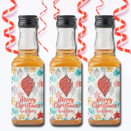  kerstboomvakantie Ornamenten Mini Likeurfles Etiket