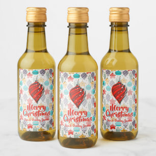  kerstboomvakantie Ornamenten Mini Wijn Etiket
