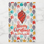 kerstboomvakantie Ornamenten Mini Wijn Etiket (Enkel label)