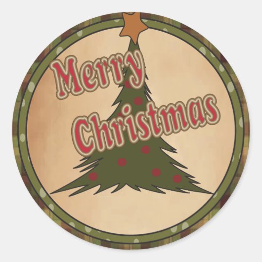 kerstboomvakantie ronde sticker (Voorkant)