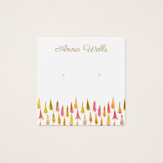 kerstboomvakantie Square Earning Display Card Vierkante Visitekaartjes (Voorkant)