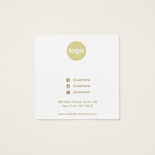 kerstboomvakantie Square Earning Display Card Vierkante Visitekaartjes (Achterkant)