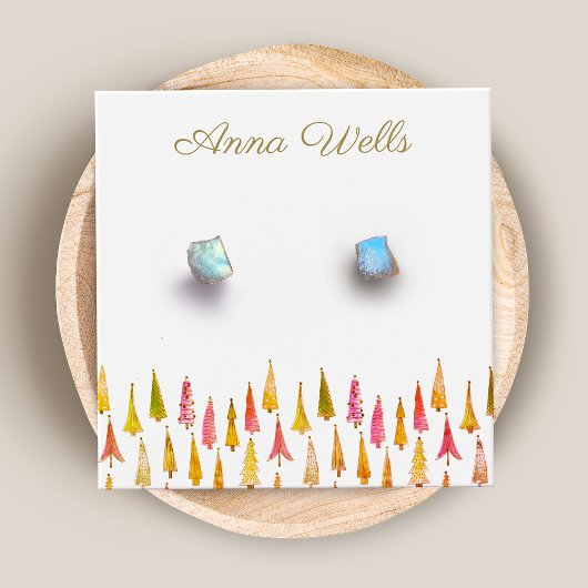 kerstboomvakantie Square Earning Display Card Vierkante Visitekaartjes