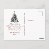 kerstboomvakantie wil monogram briefkaart (Achterkant)