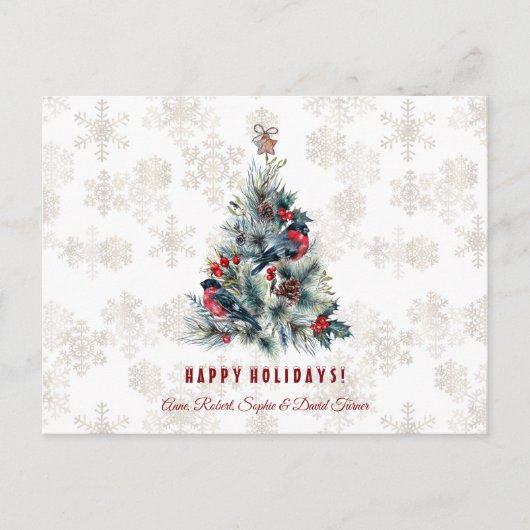 kerstboomvakantie wil monogram briefkaart (Voorkant)