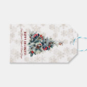 kerstboomvakantie wil monogram cadeaulabel (Voorkant (Horizontaal))