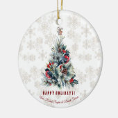 kerstboomvakantie wil monogram keramisch ornament (Links)