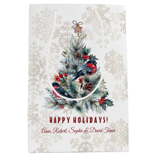 kerstboomvakantie wil monogram medium cadeauzakje (Voorkant)