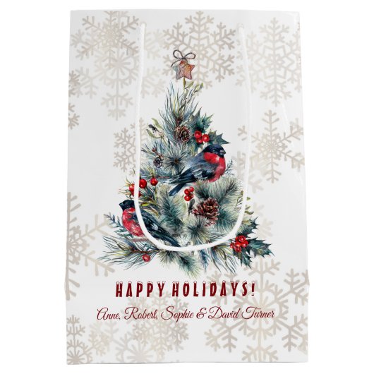 kerstboomvakantie wil monogram medium cadeauzakje (Achterkant)