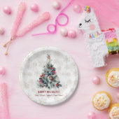 kerstboomvakantie wil monogram papieren bordje (Feest)