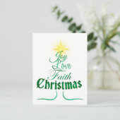 kerstboomvakantie Word Art Feestdagenkaart (Staand voorkant)