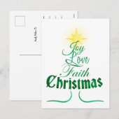 kerstboomvakantie Word Art Feestdagenkaart (Voorkant / Achterkant)