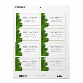 Kerstboomvakantieadres Etiket (Full Sheet)