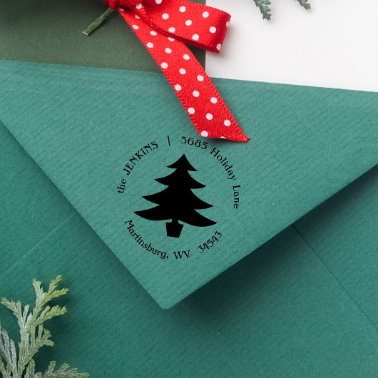 Kerstboomvakantieadres Rubberstempel