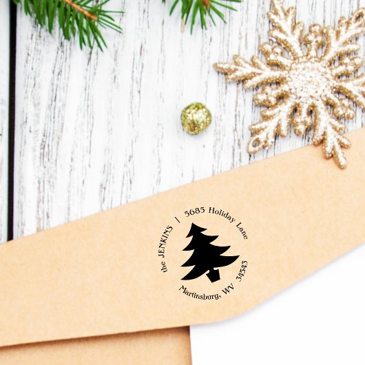 Kerstboomvakantieadres Rubberstempel