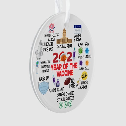Kerstboomvakantiebedding Funny Keepslag 2021 Ornament (voorkant)