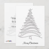  kerstboomvakantiekaart naar kleur feestdagenkaart (Voorkant / Achterkant)