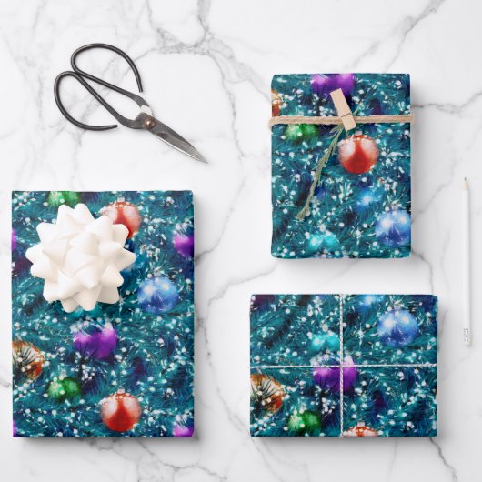kerstboomval inpakpapier vel (Voorkant)