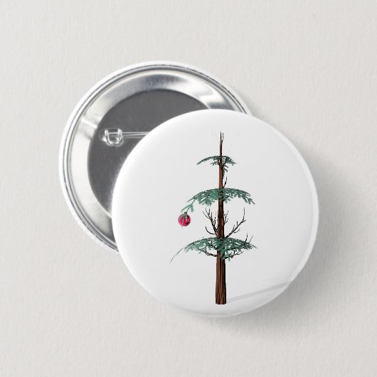 kerstboomval ronde button 5,7 cm (Voorkant /achterkant)
