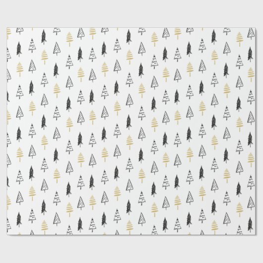 kerstboomvariëteit - Wit Cadeaupapier (Vlak)