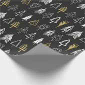 kerstboomvariëteit - zwart, wit en goud cadeaupapier (Hoek)