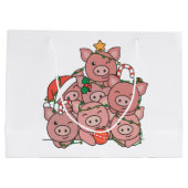 kerstboomvarken Funny Animal Kerstmis Grote Gi Groot Cadeauzakje (Achterkant)