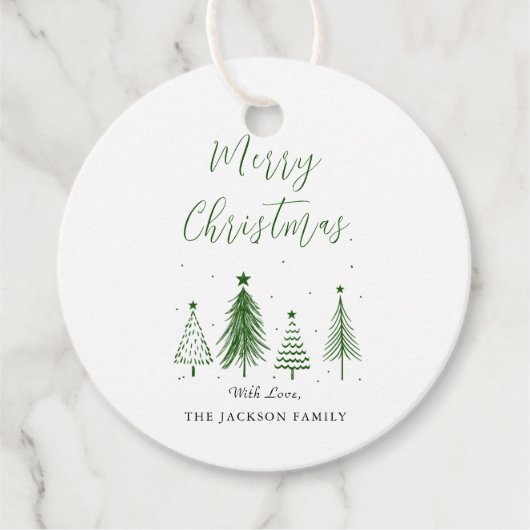 kerstboomvector kerst bedankjes labels (Voorkant)