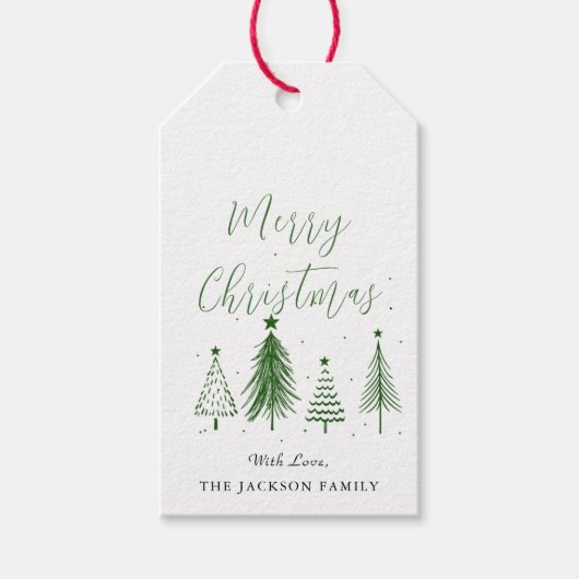 kerstboomvector kerst cadeaulabel (Voorkant)