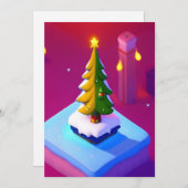 kerstboomvectorpatroon wenskaart feestdagenkaart (Voorkant / Achterkant)