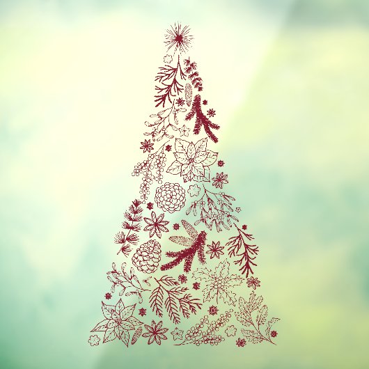 Kerstboomvensterdecalen vinyldecor raamsticker (Vel 3)