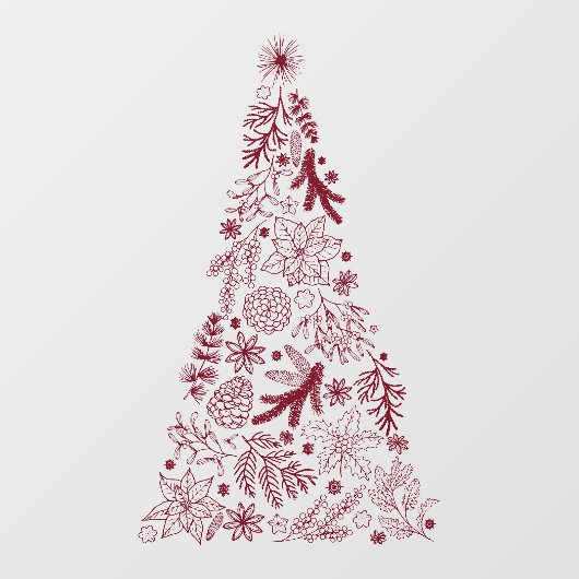 Kerstboomvensterdecalen vinyldecor raamsticker (Vel)