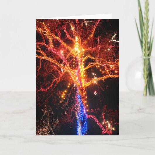 kerstboomverlichting Abstract Feestdagen Kaart (Voorkant)