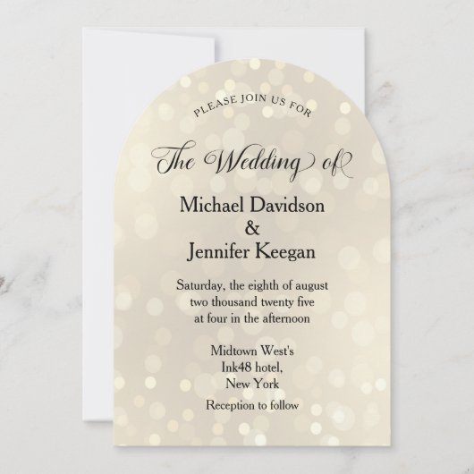 kerstboomverlichting achtergrond bruiloft kaart (Voorkant)