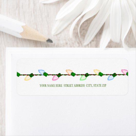 Kerstboomverlichting Adres Mailing Labels (Insitu)