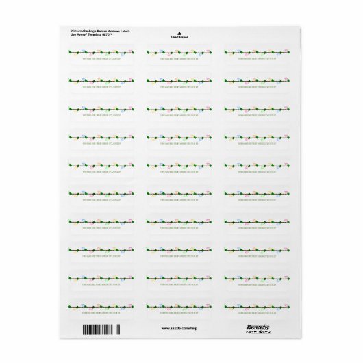Kerstboomverlichting Adres Mailing Labels (Full Sheet)