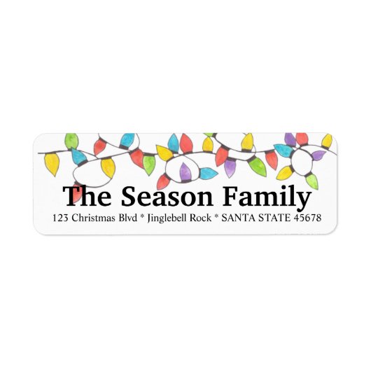 Kerstboomverlichting - Adreslabel Etiket (Voorkant)