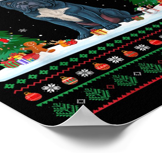 Kerstboomverlichting Cane Corso Dog Santa Ugly Xm Poster (Hoek)