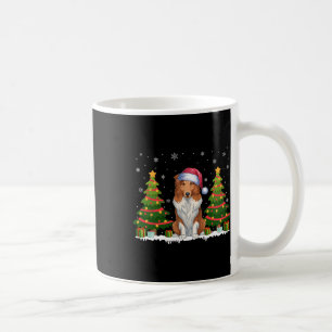 Kerstboomverlichting Collie Dog Santa Hat Christma Koffiemok