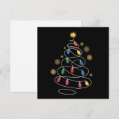 Kerstboomverlichting feestdagenkaart (Voorkant / Achterkant)