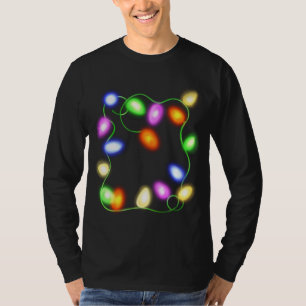 kerstboomverlichting gloeiend vluchtig grafisch t-shirt