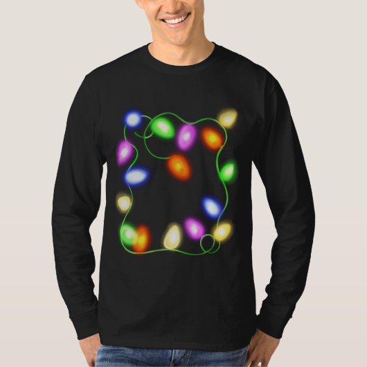 kerstboomverlichting gloeiend vluchtig grafisch t-shirt (Voorkant)