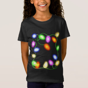 kerstboomverlichting gloeiend vluchtig grafisch t-shirt